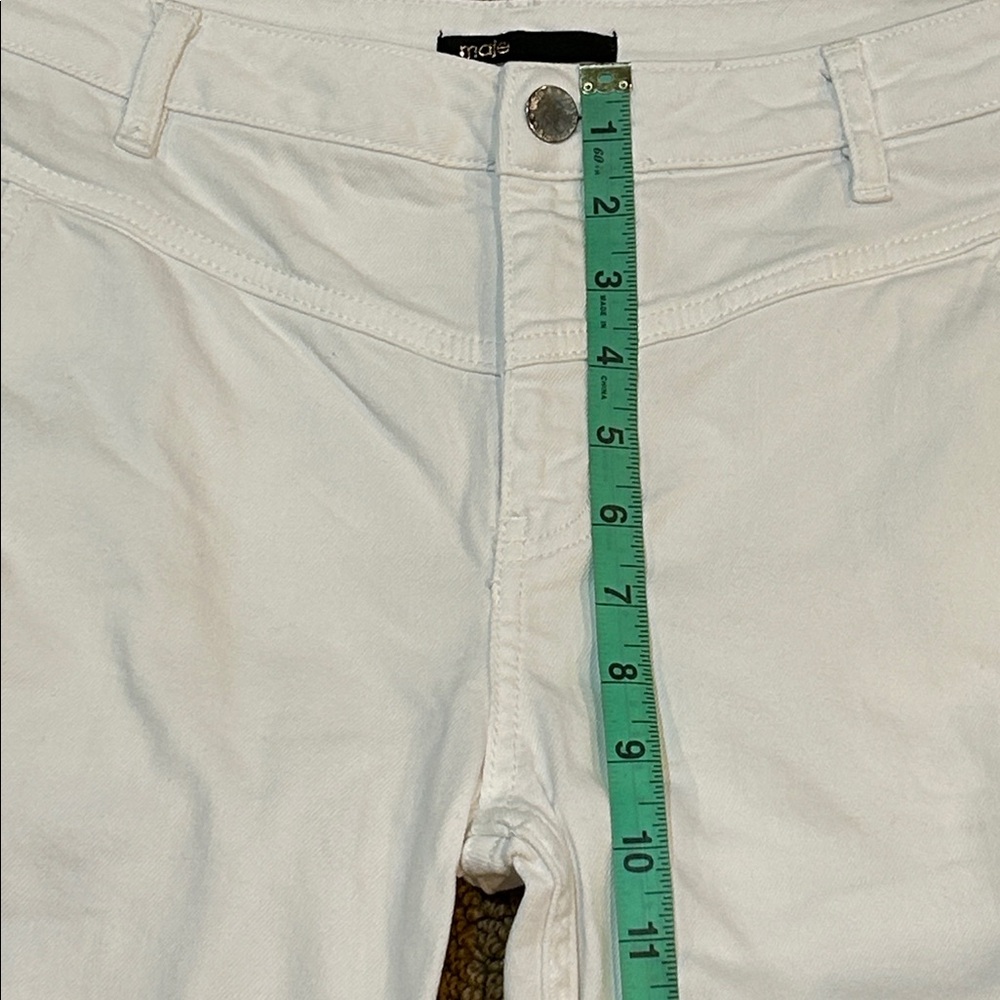 Maje Poesie High Rise Slim Tapered Leg White Jeans size 30 - Picture 14 of 16